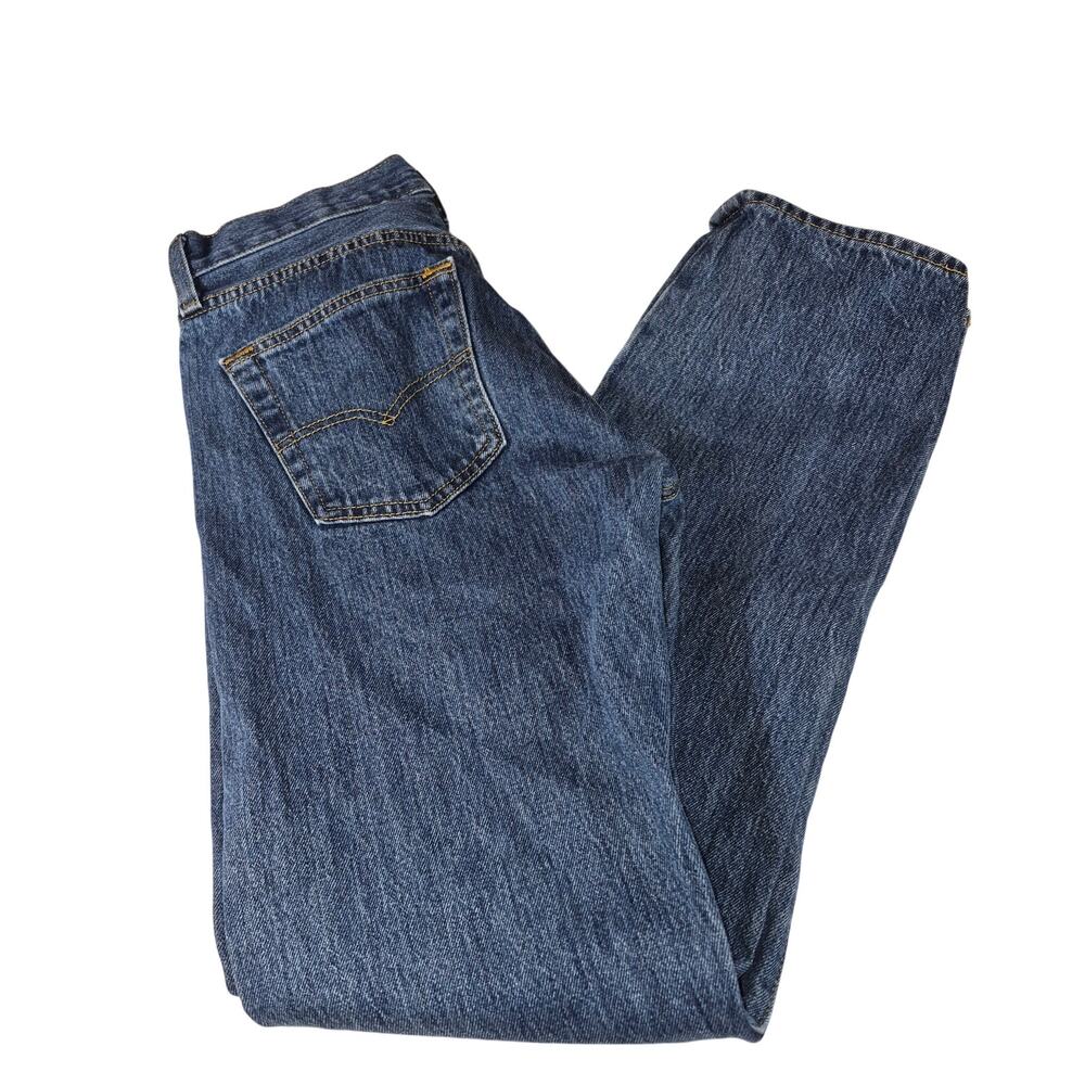 Levis Classic 501 Button Fly Men's Straight Leg Denim Jeans 100% Cotton 29 x 32 - Picture 3 of 7